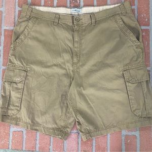 Sunriver Mens Size 44 Khaki Cargo Shorts 100% Cotton 11in Inseam